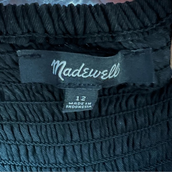 Madewell Cap-Sleeve Crop Wide-Leg‎ Jumpsuit Elegant Casual Feminine Size 12 - Picture 12 of 14